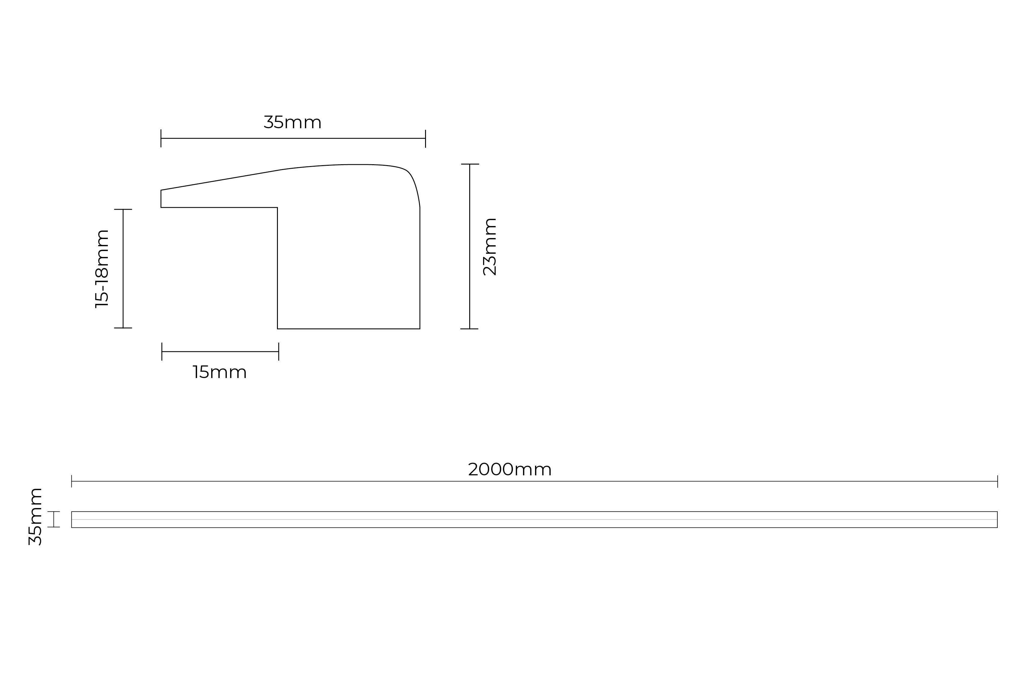 Solid Hardwood End Profile Oak 2m - Image 2