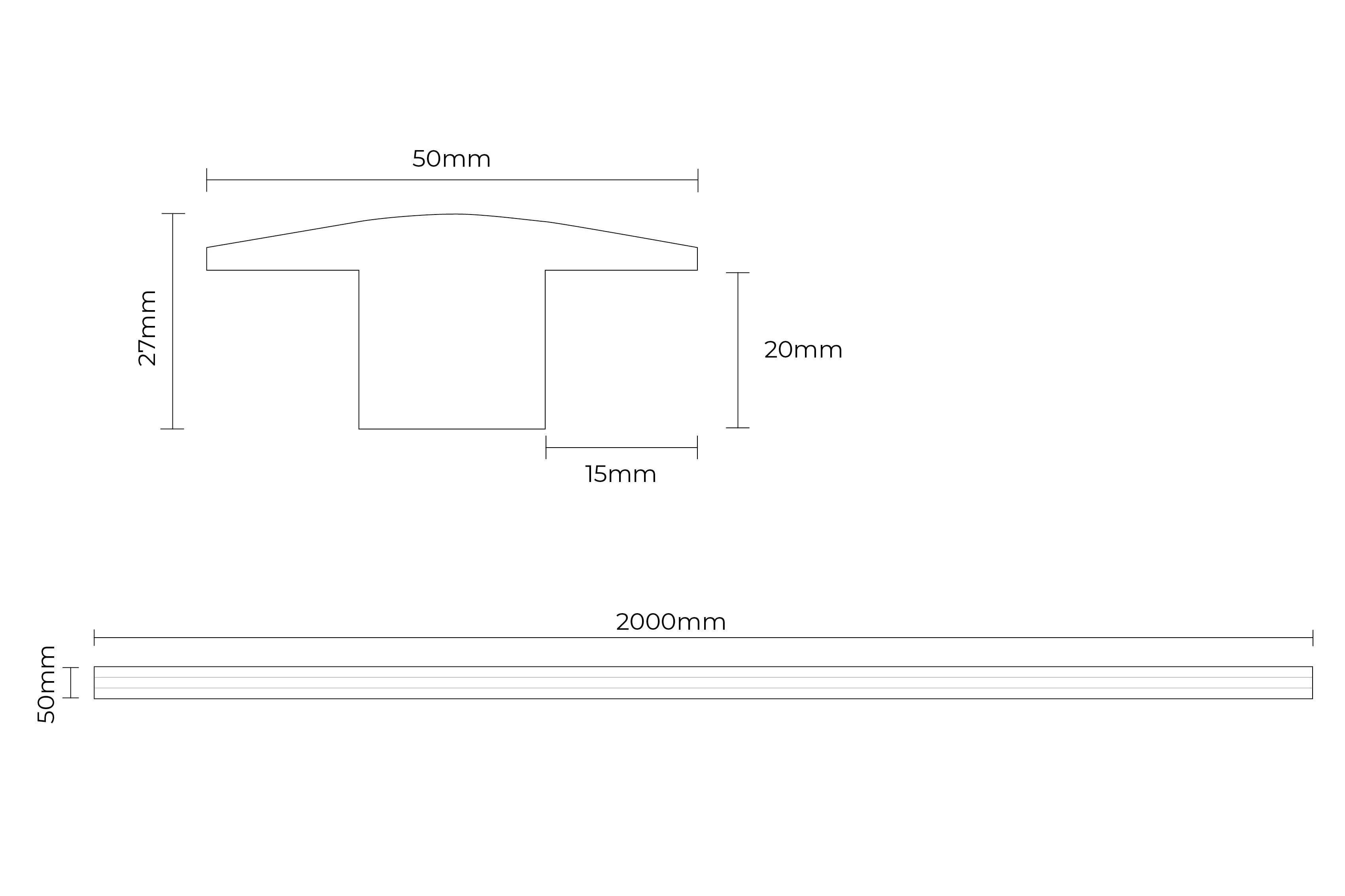 Solid Hardwood T Profile 2m Antique - Image 2